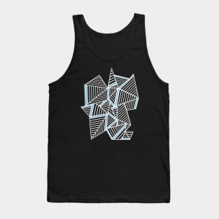 Abstract Lines Sky Blue Tank Top